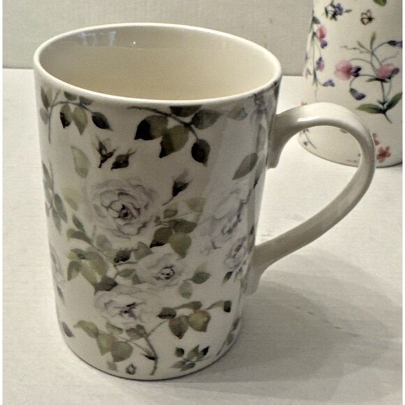 Home Essentials Roses Floral Tea Coffee Mug 12 Oz. Set of 6 Vintage EUC - Picture 9 of 15